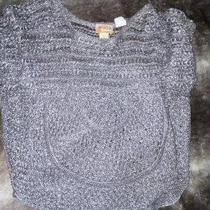 Grey Short Sleeve Sweater
